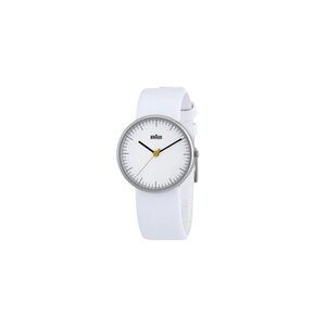 Braun BN0021 White Leather Bauhaus Minimalist Watch 38mm
